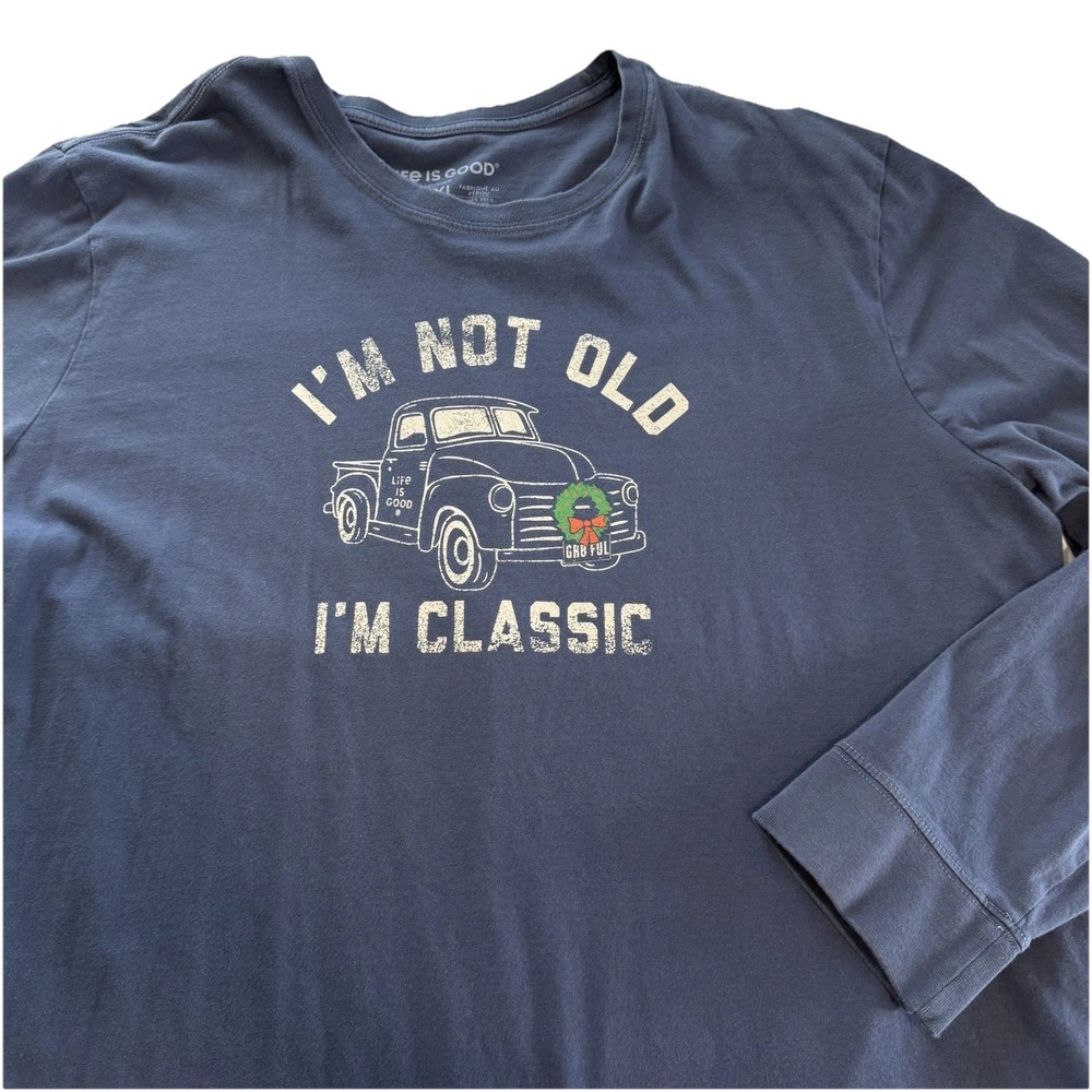 Life is Good‎ Mens Classic Car Not Old Holiday Wreath L/S Crusher Lite Tee XXL